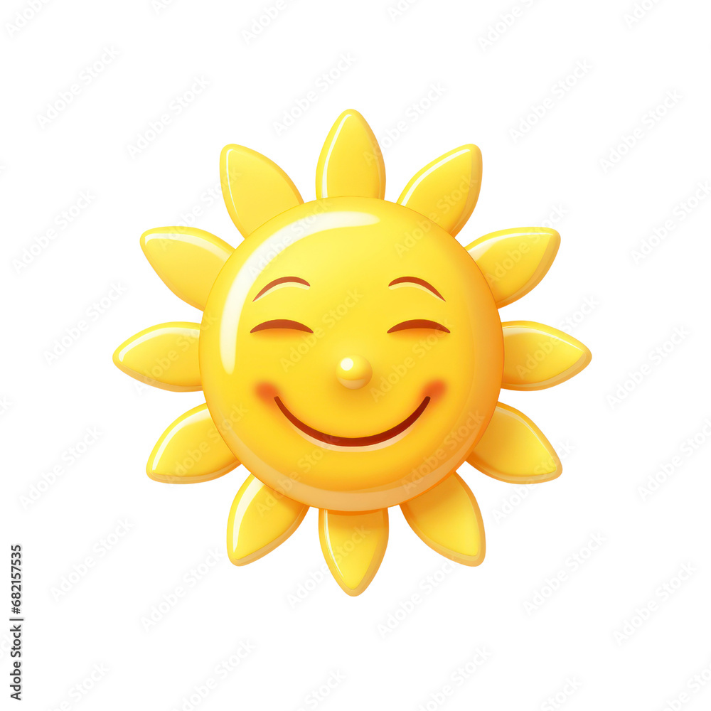 icon of a beaming sun emoji with a bright, radiant smile and sunbeams extending outward.