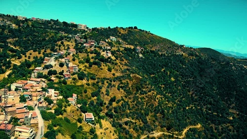 a Berber village at the top of the mountain in Tizi Ouezou Algeria photo