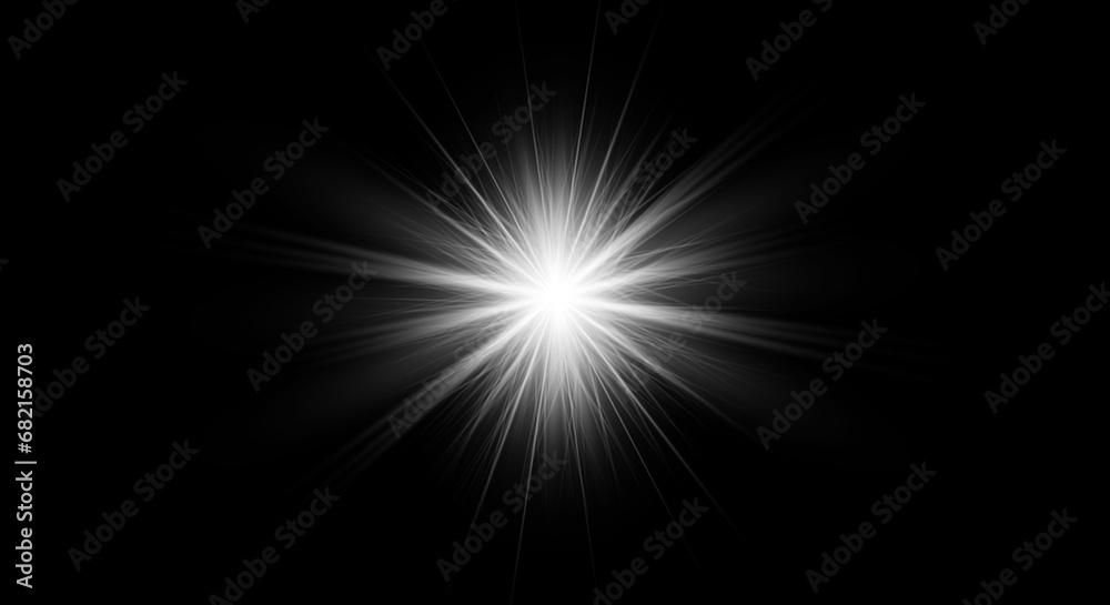 Lens Flare light over Black Background. Easy to add overlay or screen filter over Photos - obrazy, fototapety, plakaty 