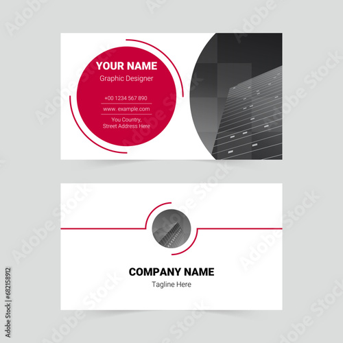 Red simple business card template