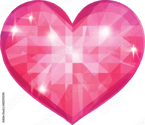 Pink hearts in the form of diamonds on a white background.