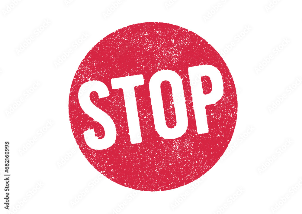 Vector illustration of the word Stop in round red ink stamp Vector illustration of the word Stop in round red ink stamp
