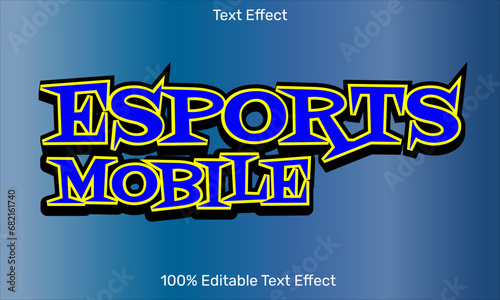 Esport mobile text effect in 3d