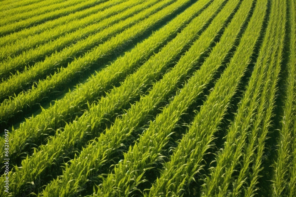 diagonal lines of a cornfield