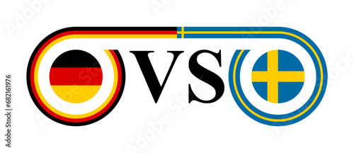 concept between germany vs sweden. vector illustration isolated on white background