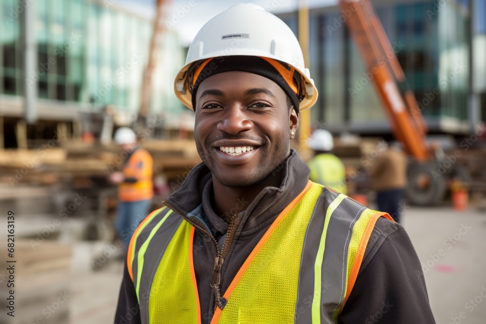 Construction Site Supervisor in Safety Gear Construction Site Supervisor in Safety Gear