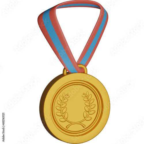 Gold Medal 3D Icon