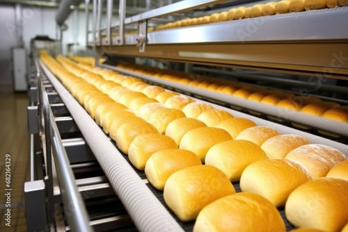 conveyor belt in a bakery without bread