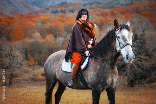 Viking et cheval à l'automne