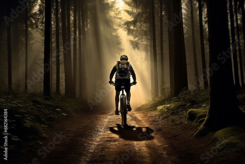 A Man Riding a Bike on a Dusty Country Path