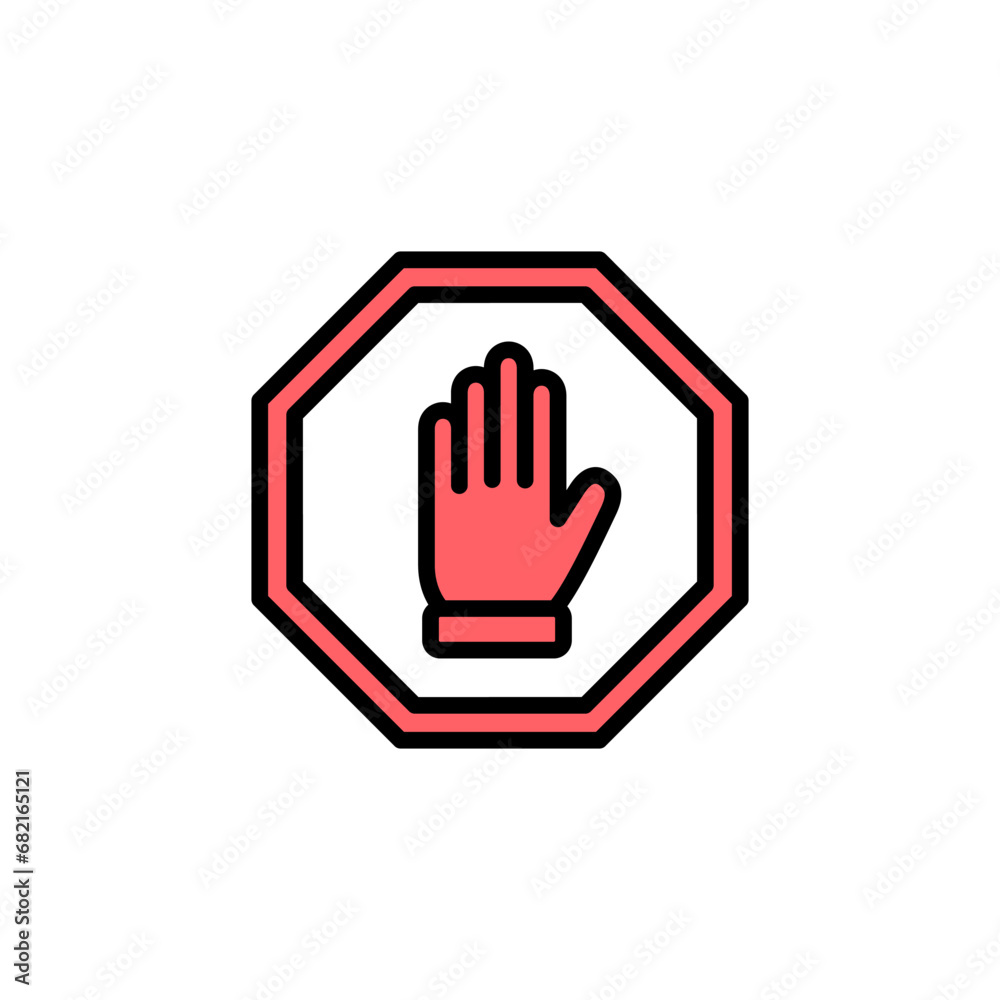 Stop icon set illustration. stop road sign. hand stop sign and symbol. Do not enter stop red sign with hand Stop icon set illustration. stop road sign. hand stop sign and symbol. Do not enter stop red sign with hand