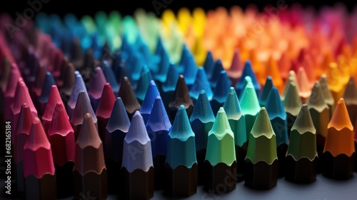 Colored pencils in glass bottles