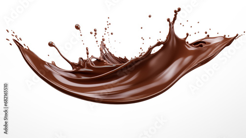 Chocolate splash isolated transparency background. 
