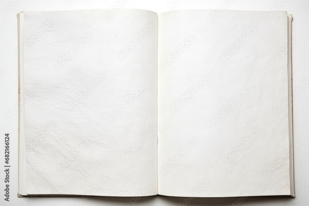 inside view of a blank sketchbook, revealing textured white pages inside view of a blank sketchbook, revealing textured white pages