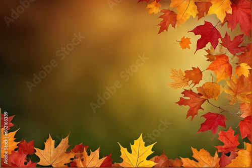 Golden autumn golden maple leaves background wallpaper