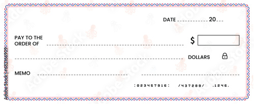 blank cheque Templates for Kids, chequebooks for kids, colorful border, Activities for Kids, educational materials, kindergarten