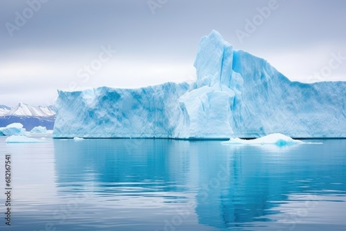 an iceberg calving off a glacier