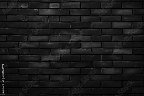 Black brick wall textured background. loft interior design.