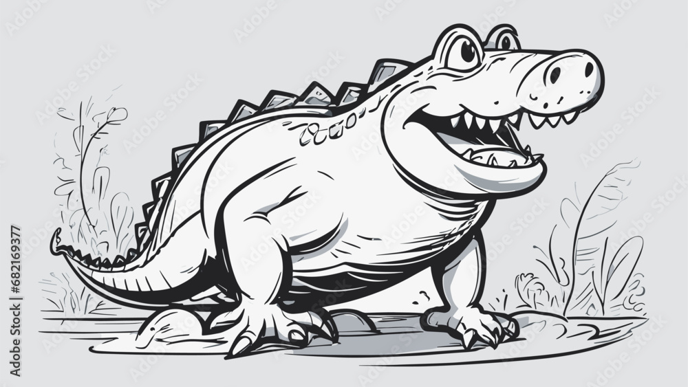 Crocodile cartoon character illustration vector image. Aligator wild design graphic design image Crocodile cartoon character illustration vector image. Aligator wild design graphic design image
