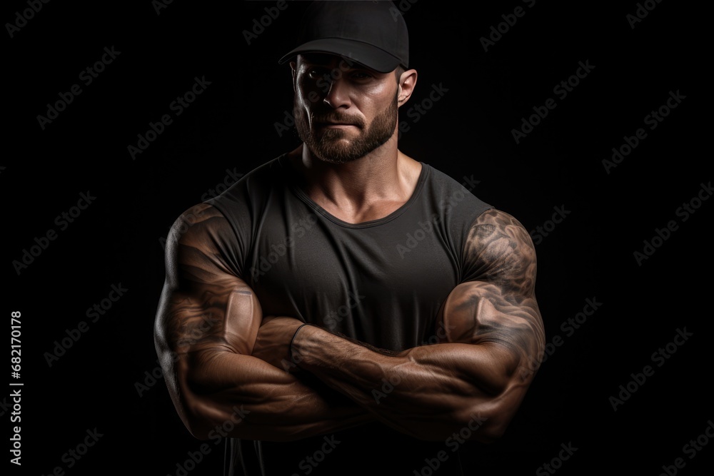 Fit Man With Ripped Arm, Emphasizing Fitness And Prevention Fit Man With Ripped Arm, Emphasizing Fitness And Prevention