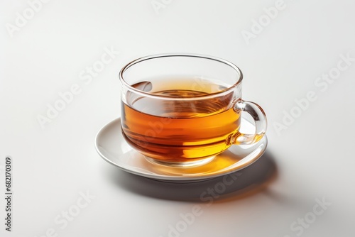 Glass Cup Of Tea Isolated On White Background