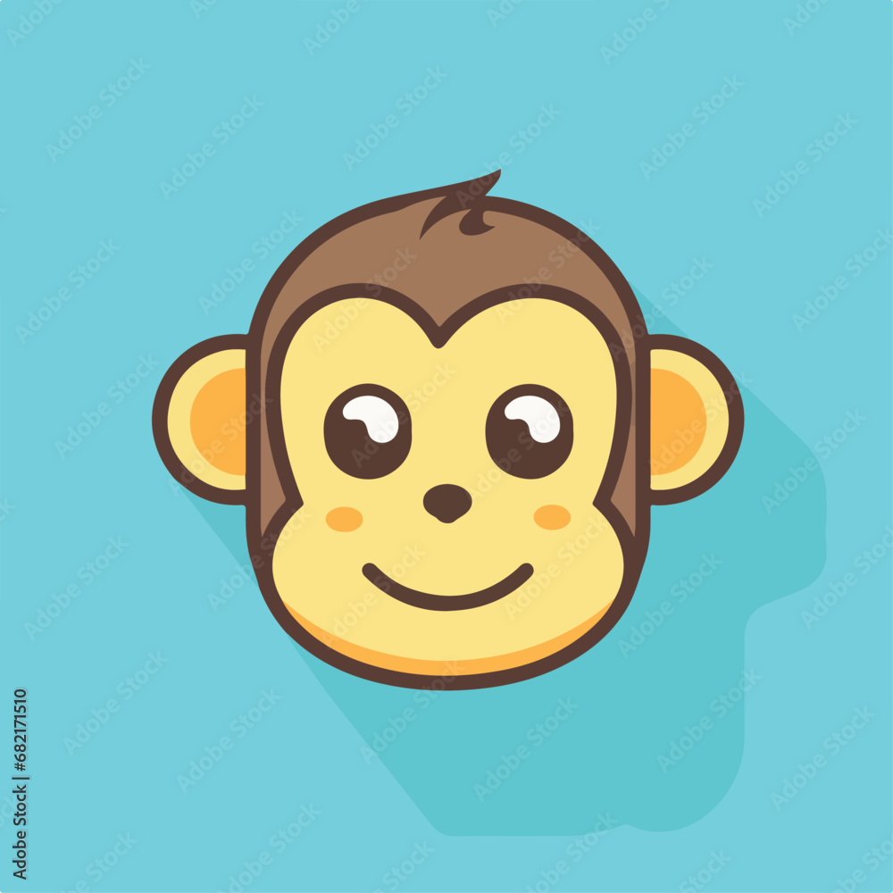 Monkey face in cartoon, doodle style. Isolated 2d vector illustration in logo, icon style, Eps 10. AI Generative Monkey face in cartoon, doodle style. Isolated 2d vector illustration in logo, icon style, Eps 10. AI Generative