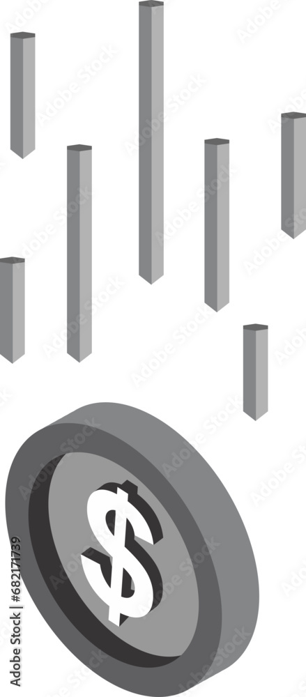 3D coin falling 3D coin falling