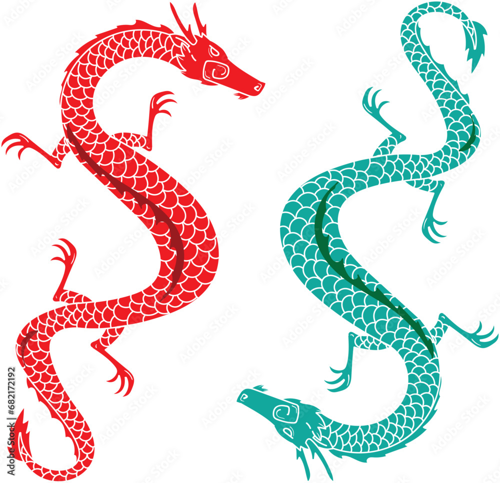 Fototapeta premium chinese new year dragon illustration