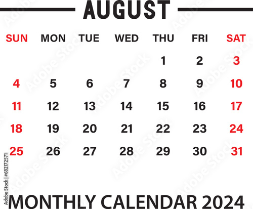 template Calendar of 2024 Printable