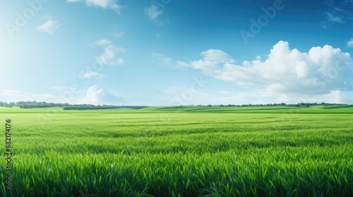 scenic background of the expansive agriculture field, the vibrant green grass and flourishing plants showcased the natural beauty of nature and the thriving agribusiness industry great outdoors.