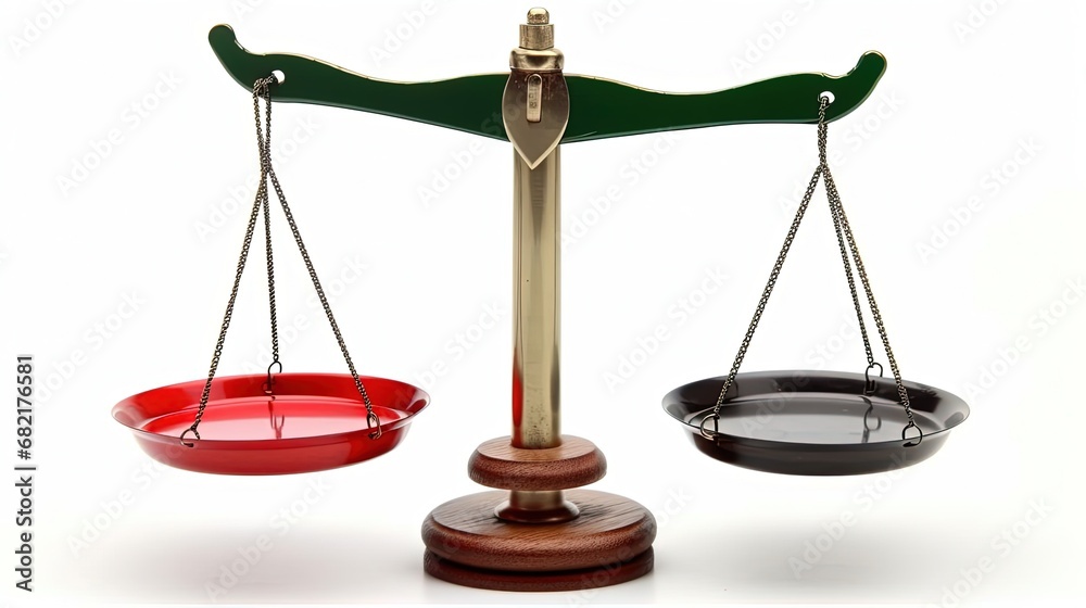Choosing yes or no. Scales on white isolated background. generat Choosing yes or no. Scales on white isolated background. generat