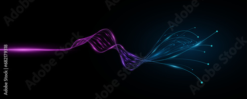 Futuristic background with glowing neural connectors analyze big data. Neural network. Vector illustration.