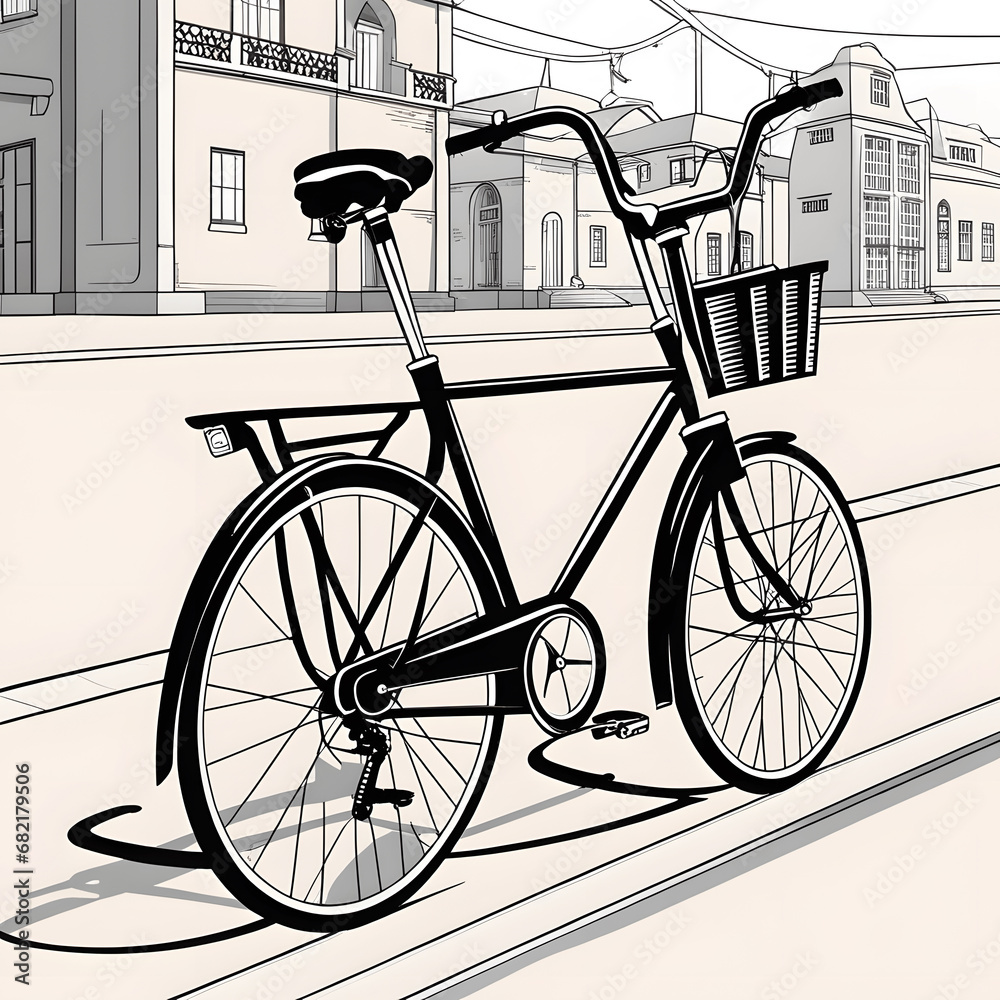 Drive with bicycle, AI-Generatet