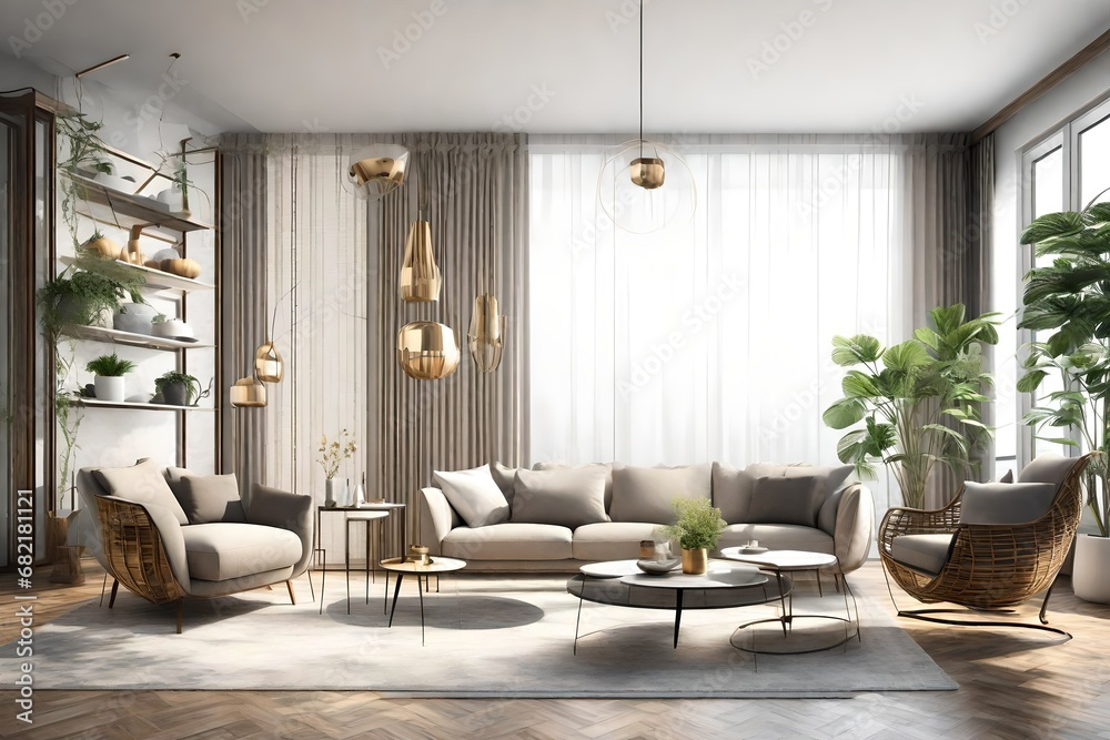 modern living white room