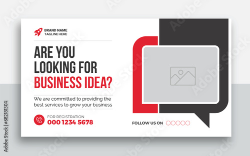 Business youtube thumbnail and web banner design template