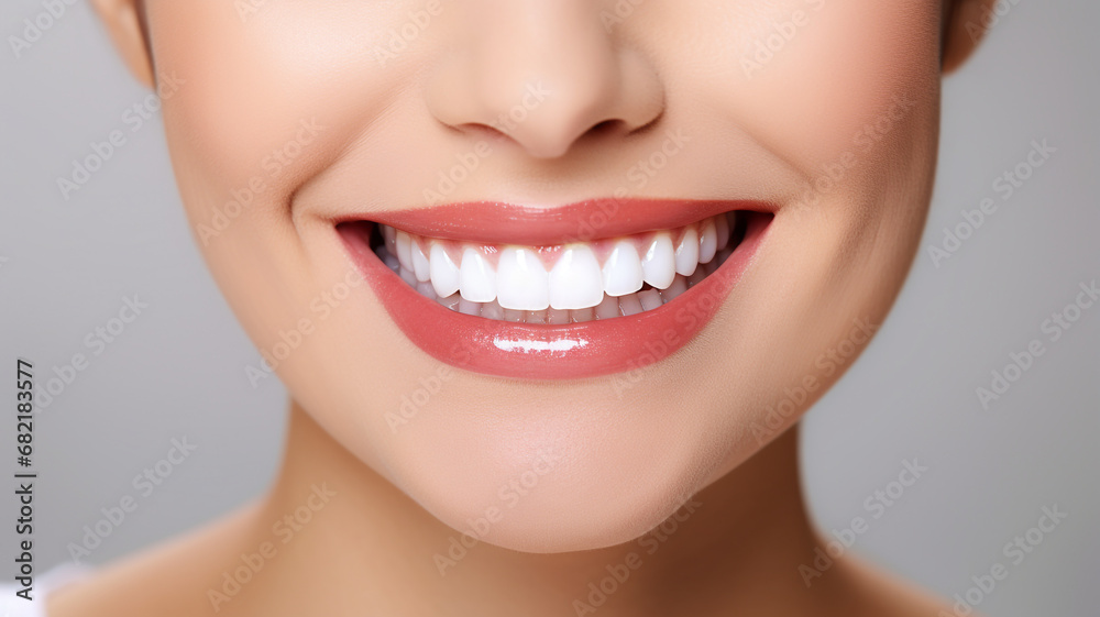 a beautiful middle aged model woman smiling with clean teeth. used for a dental ad. isolated on white background a beautiful middle aged model woman smiling with clean teeth. used for a dental ad. isolated on white background