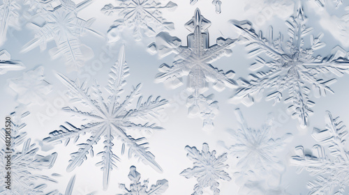 Macro shot of christalin structure of a snowflake seamless pattern © boti1985