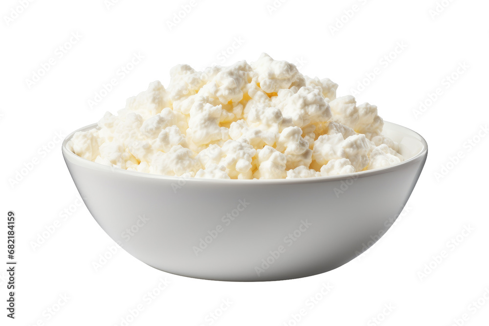Healthy Snacking with Cottage Cheese Isolated on Transparent Background - obrazy, fototapety, plakaty 