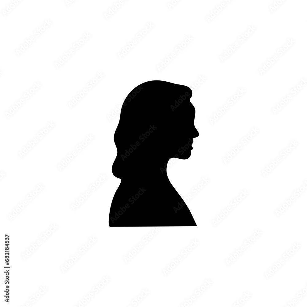 silhouette woman or man head side view avatar illustration silhouette woman or man head side view avatar illustration
