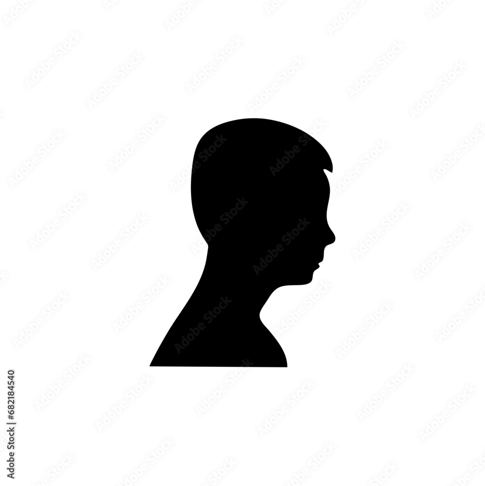 silhouette woman or man head side view avatar illustration silhouette woman or man head side view avatar illustration