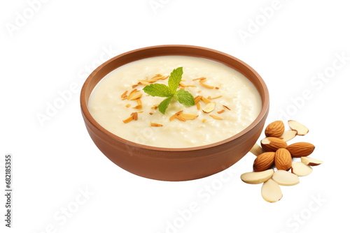 Homemade Flavorful Rice Kheer Joy Isolated on Transparent Background photo