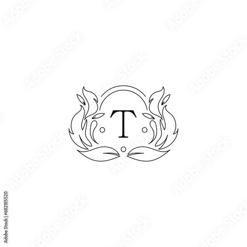 Luxury Logo Alphabet T