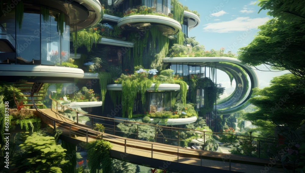 A Glimpse into the Future: A Modern Architectural Marvel Embraced by Nature