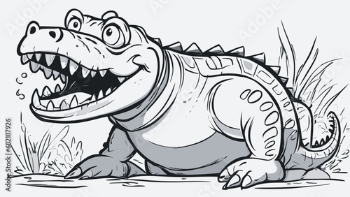 Crocodile cartoon character illustration vector image. Aligator wild design graphic design image