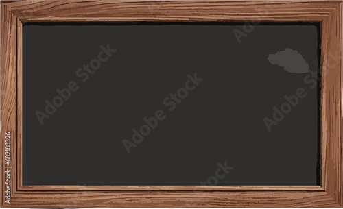 Blank chalkboard in wooden frame clip art