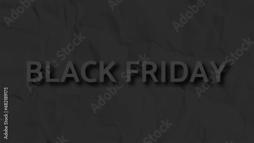Black Friday inscription on crumpled paper