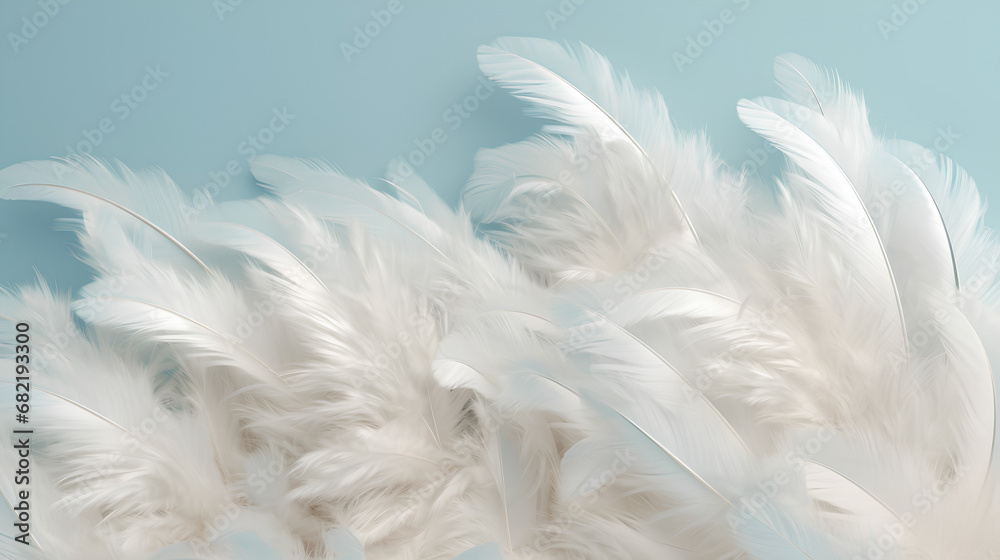 Celestial Plume Harmony: Sky Blue and Ivory Feathers Set Against a Serene Background, Crafted with Gentle Weightlessness, Airy Design, Minimalist Softness, and Delicate Texture Celestial Plume Harmony: Sky Blue and Ivory Feathers Set Against a Serene Background, Crafted with Gentle Weightlessness, Airy Design, Minimalist Softness, and Delicate Texture