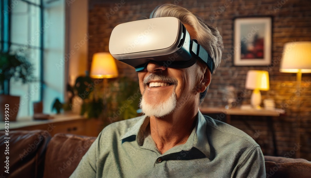 Joyful elderly in VR redefining leisure and learning at home Joyful elderly in VR redefining leisure and learning at home