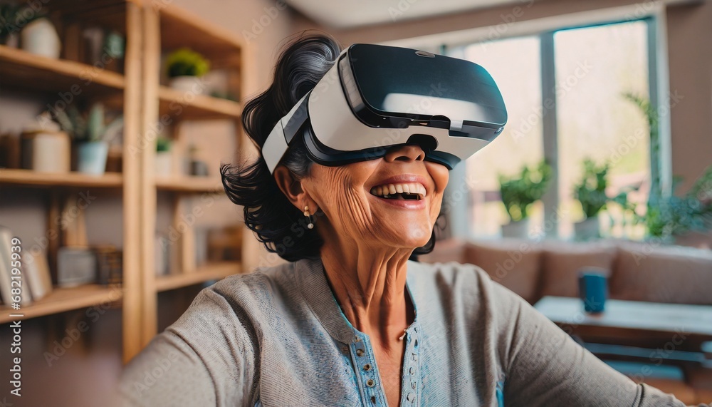 Joyful elderly in VR redefining leisure and learning at home Joyful elderly in VR redefining leisure and learning at home