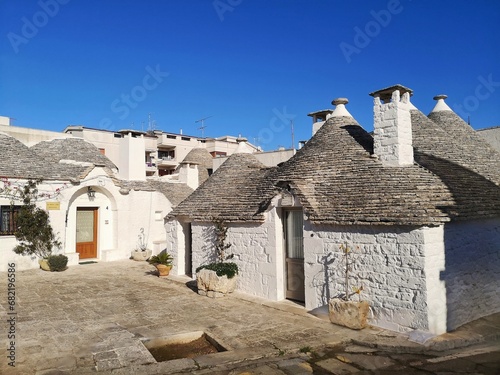 Traditional Trulli houses in the town of Alberobello, Apulia, Italy